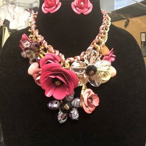Beautiful Rose Themed Statement Necklace